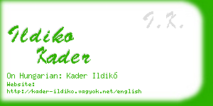 ildiko kader business card